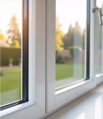  A white UPVC sliding door with multiple glass panels.
