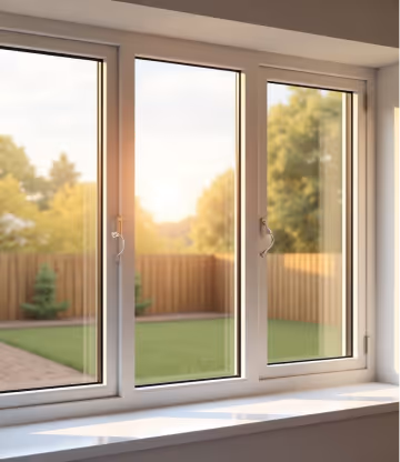  A large white window with multiple glass panels.
