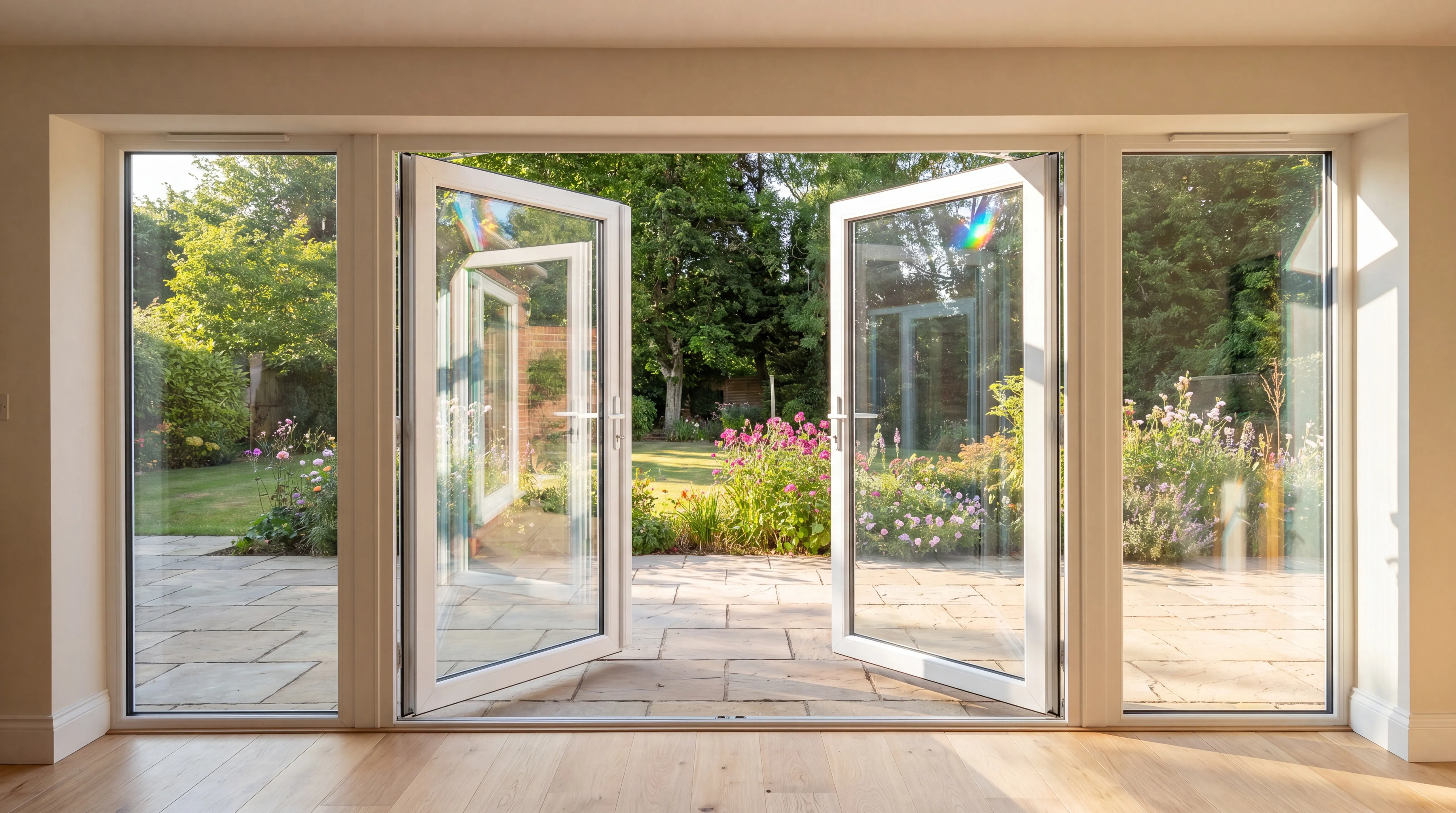 Aluminium French windows in anthracite grey — Glazed Windows Ltd